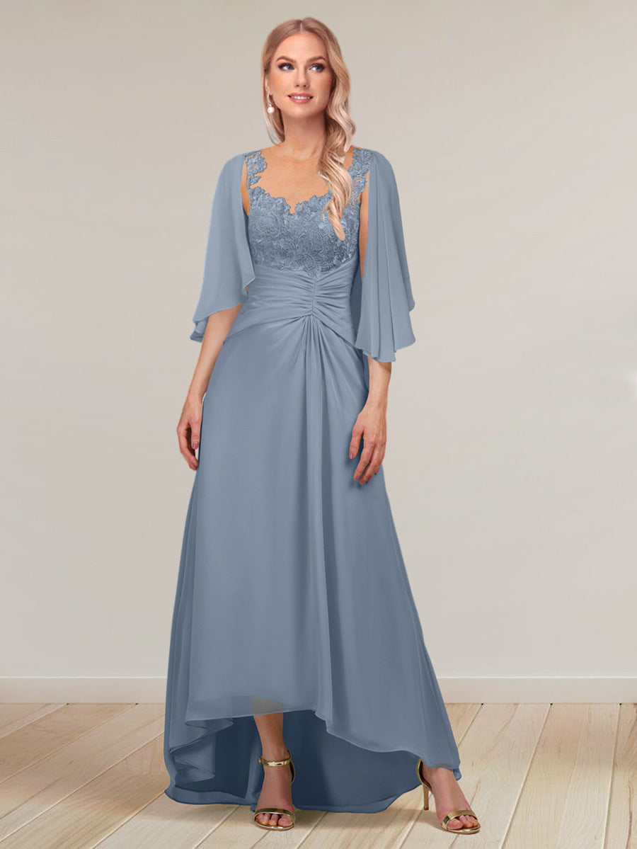 A-Line/Princess V-Neck Chiffon Long Evening Dresses with Jacket & Appl Lavetir UK A-Line/Princess V-Neck Chiffon Long Evening Dresses with Jacket & Appl Lavetir UK
