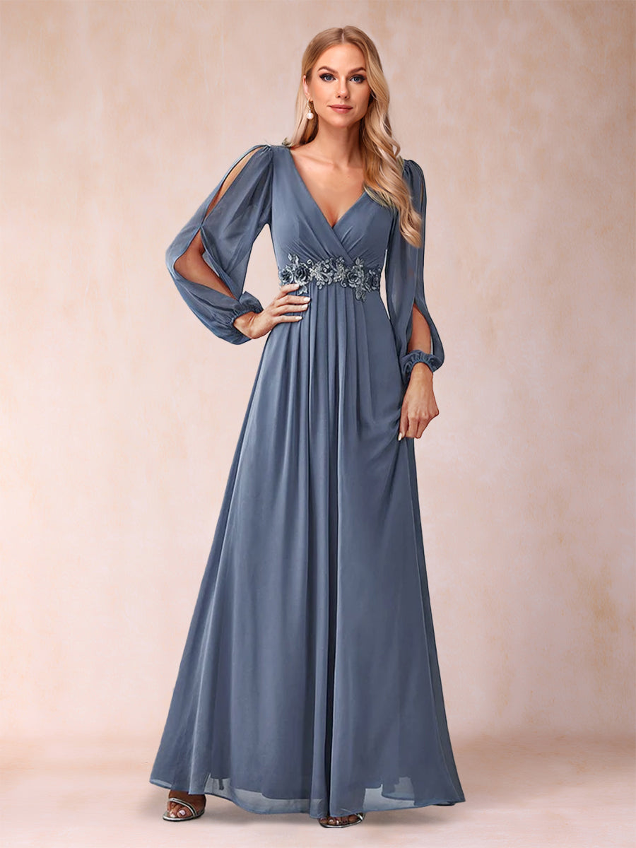 A-Line/Princess V-Neck Floor-Length Mother of the Bride Dresses With R A-Line/Princess V-Neck Floor-Length Mother of the Bride Dresses With R