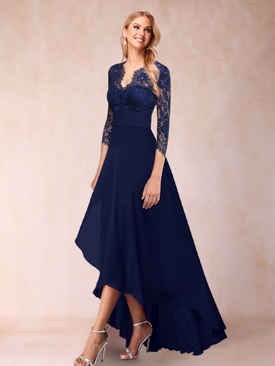 Sequins A-Line/Princess V-Neck 3/4 Sleeves Mother of the Bride Dresses With Belt main image 1