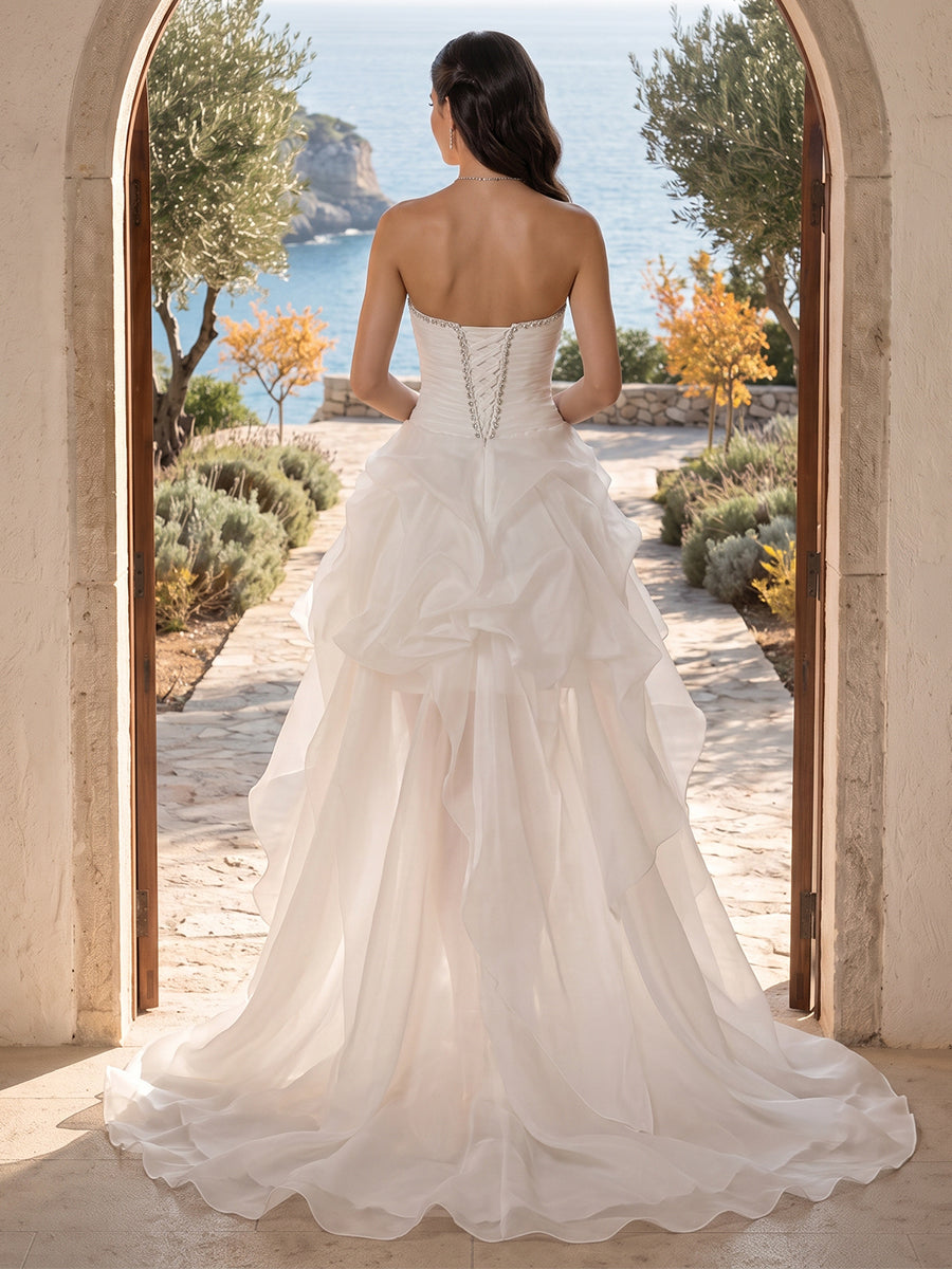 A-Line/Princess Sweetheart Sleeveless Sequins Wedding Dresses
