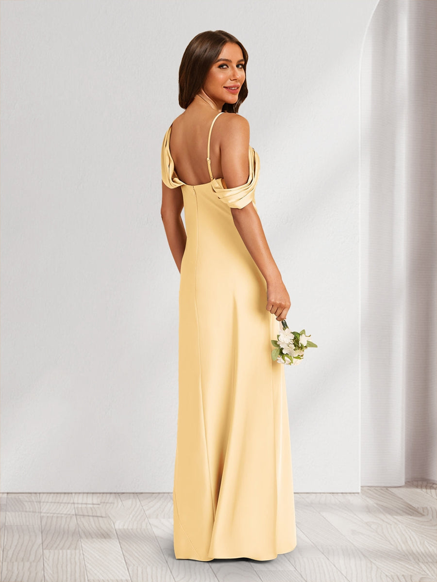 A-Line/Princess Asymmetrical One-shoulder Floor-Length Bridesmaid Dresses