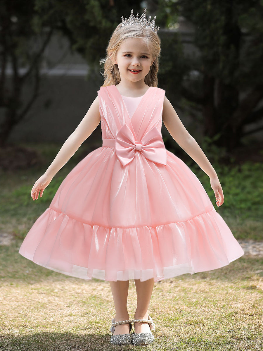 Ball Gown Scoop Sleeveless Flower Girl Dresses with Ruched main image 1