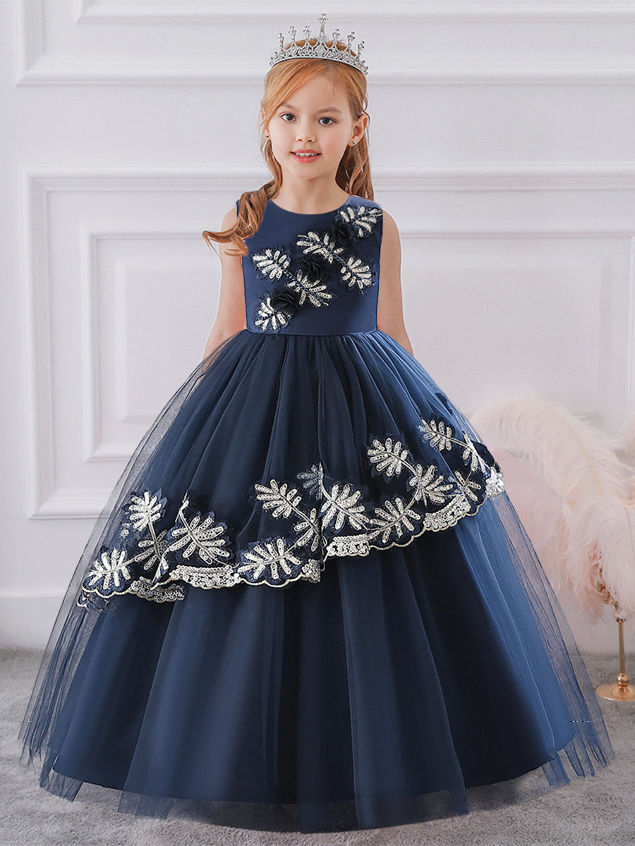 Ball Gown Scoop Sleeveless Sash Flower Girl Dresses