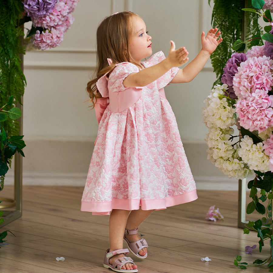 Ball Gown Scoop Short Sleeves Ruched Flower Girl Dresses