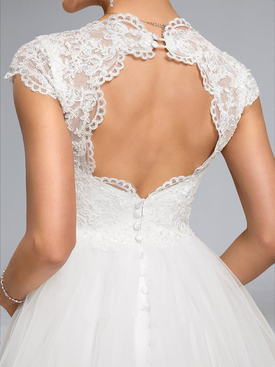 A-Line/Princess V-Neck Long Tulle Luxurious Maternity Dresses with Appliques