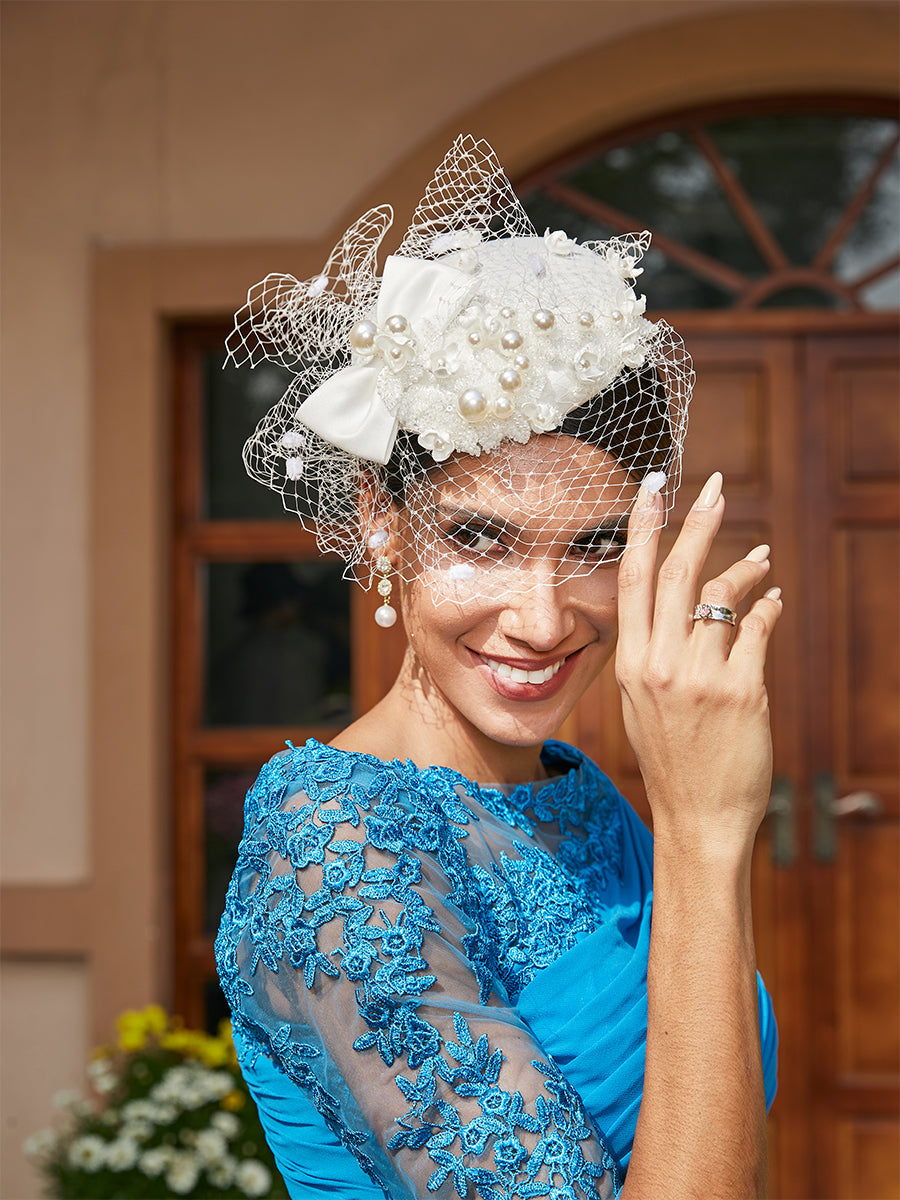 Elegant Tulle Fascinators with Pearl