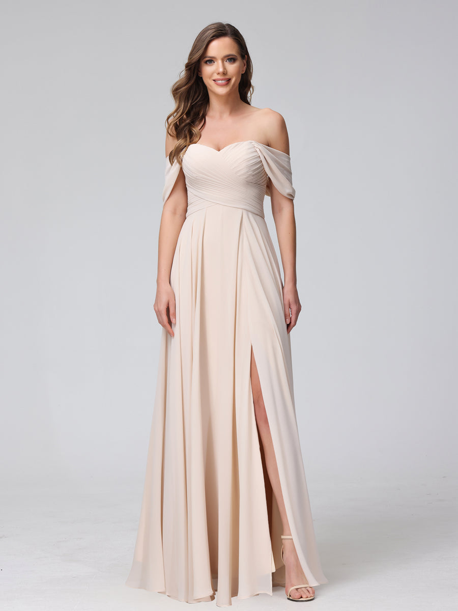 Chiffon Sleeveless Ruched A-line Bridesmaid Dresses Lavender