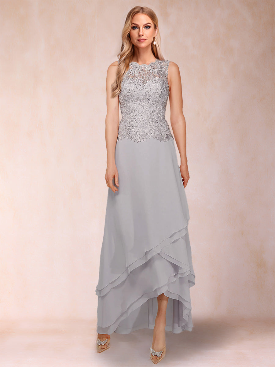 A-Line/Princess Scoop Chiffon Mother of the Bride Dresses with Jacket – Lavetir UK