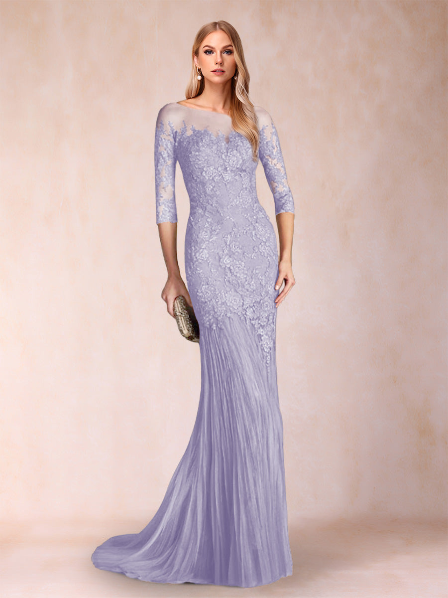 Trumpet/Mermaid Scoop 3/4 Sleeves Mother of the Bride Dresses with Applique