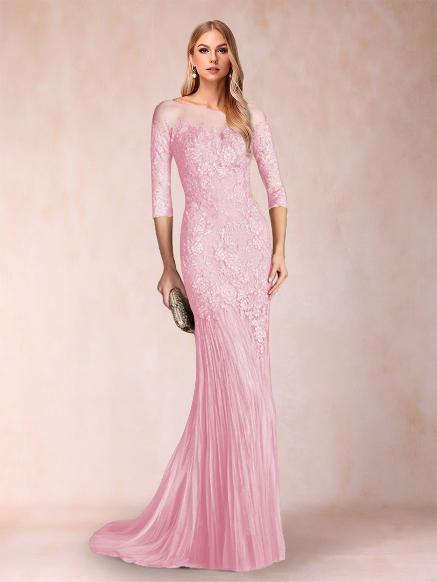 Trumpet/Mermaid Scoop 3/4 Sleeves Mother of the Bride Dresses with Applique