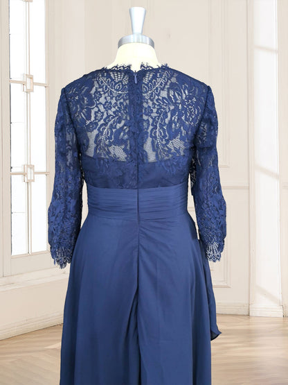 A-Line/Princess V-Neck 3/4 Sleeves Mother of the Bride Dresses with Applique