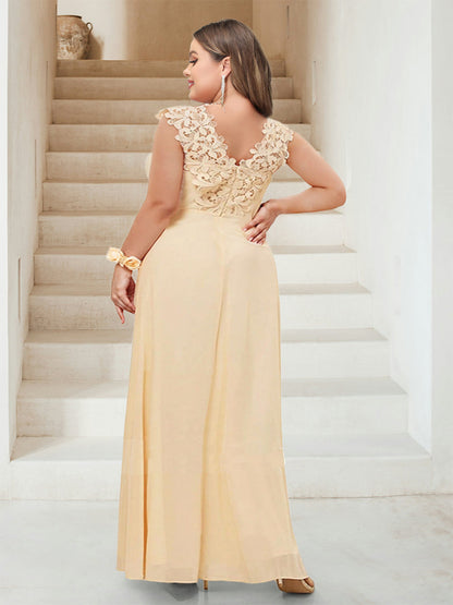 A-Line/Princess Sweetheart Sleeveless Split Side Plus Size Bridesmaid Dresses