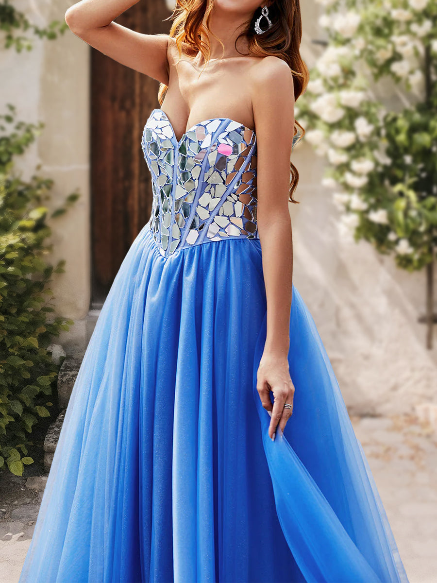 Ball Gown Sweetheart Sleeveless Ruched Prom Dresses