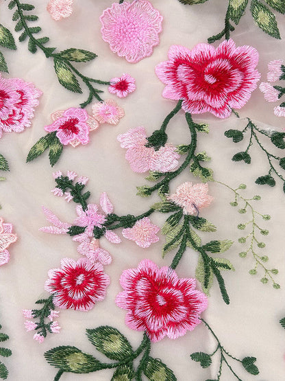 A-Line/Princess V-Neck Half Sleeves Floor-Length Floral Mother of the Bride Dresses