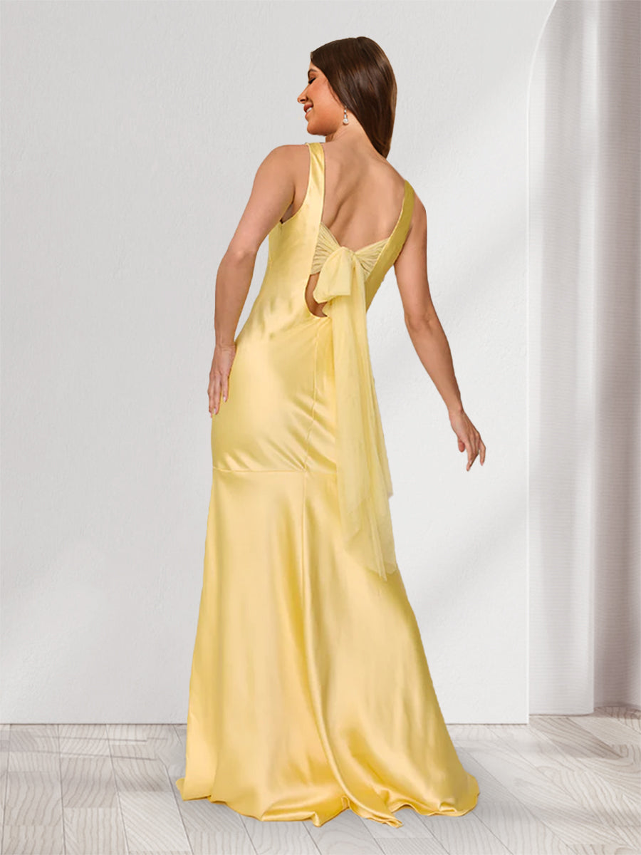 Trumpet/Mermaid Scoop Neck Floor-Length Elegant Bridesmaid Dresses