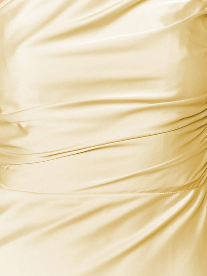 Trumpet/Mermaid One-Shoulder Ruched Ankle-Length Bridesmaid Dresses