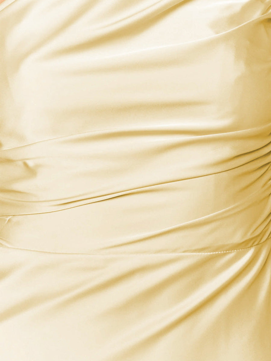 Trumpet/Mermaid One-Shoulder Ruched Ankle-Length Bridesmaid Dresses