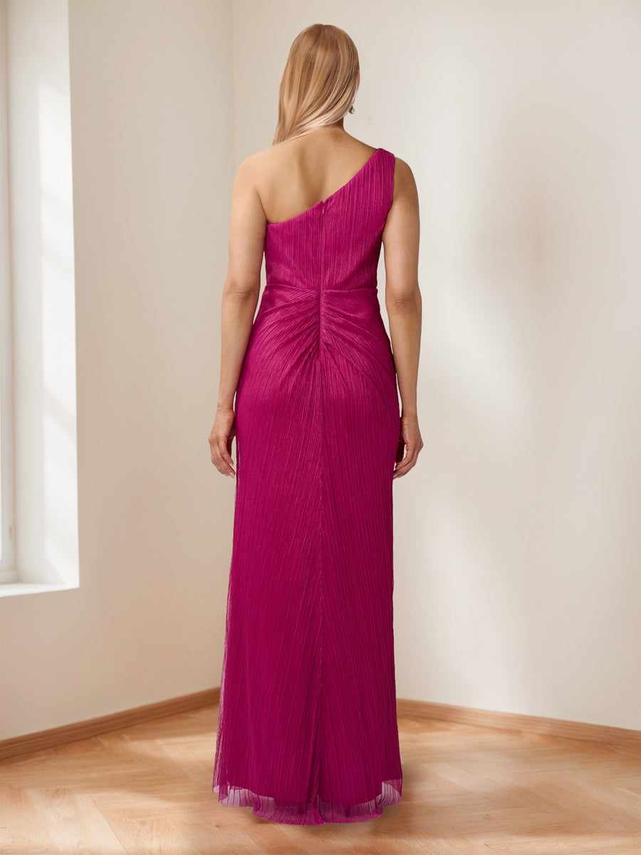 Sheath/Column Draped One Shoulder Ruched Mother of the Bride Dresses