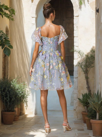 A-Line/Princess Sweetheart Knee-Length Cocktail Dresses with Embroidery