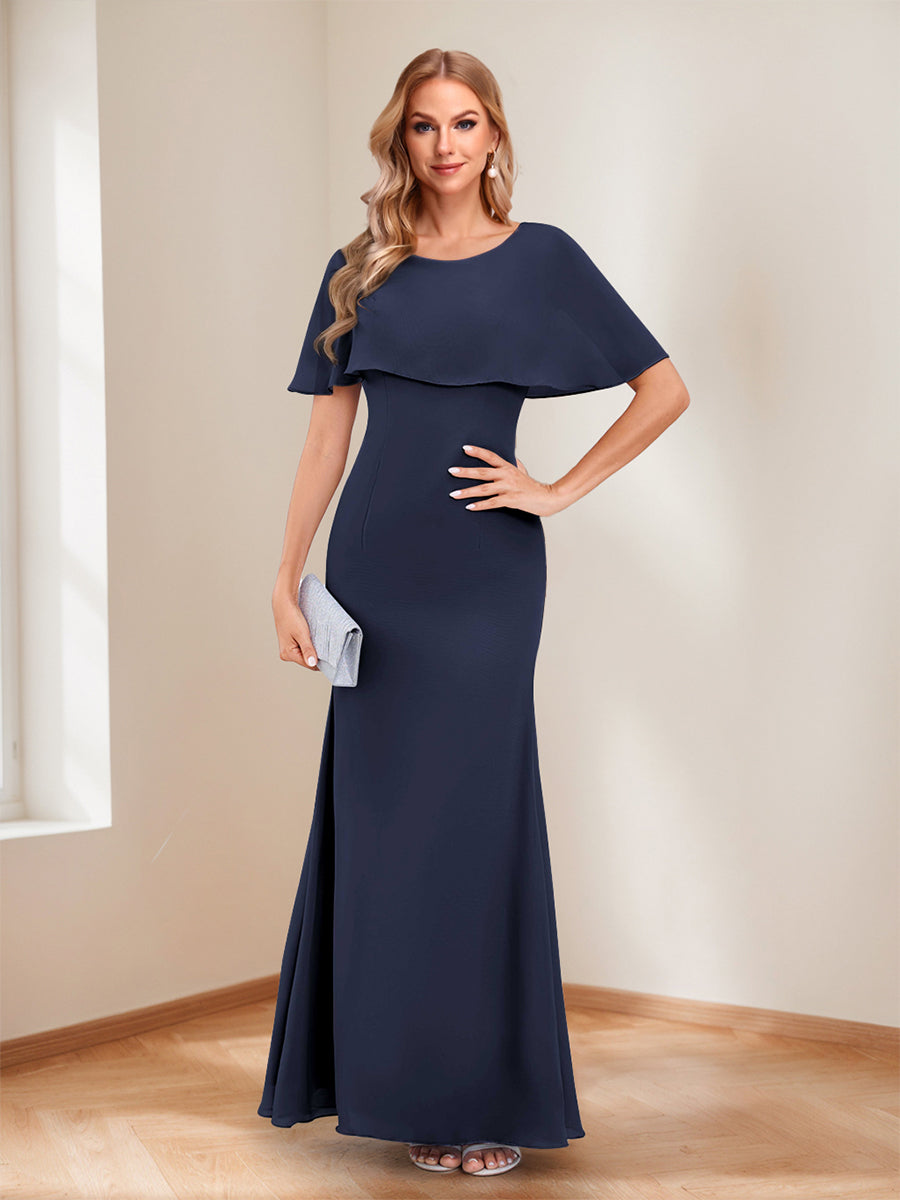 Trumpet/Mermaid Scoop Neck Floor-Length Mother of the Bride Dresses with Bowknot