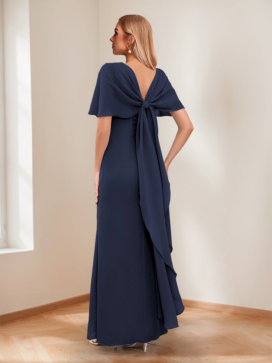 Trumpet/Mermaid Scoop Neck Floor-Length Mother of the Bride Dresses with Bowknot