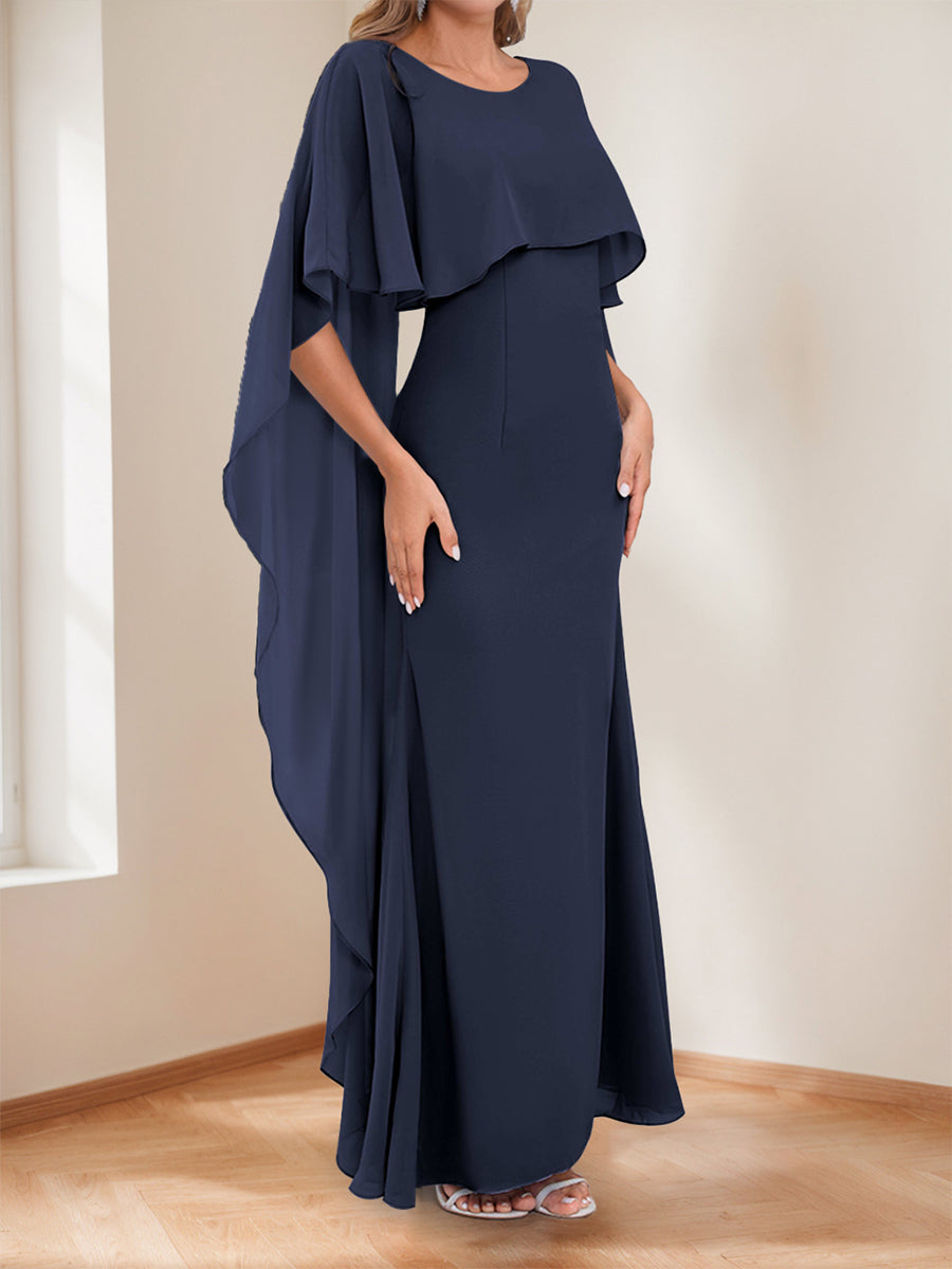 Trumpet/Mermaid Scoop Neck Floor-Length Mother of the Bride Dresses with Bowknot