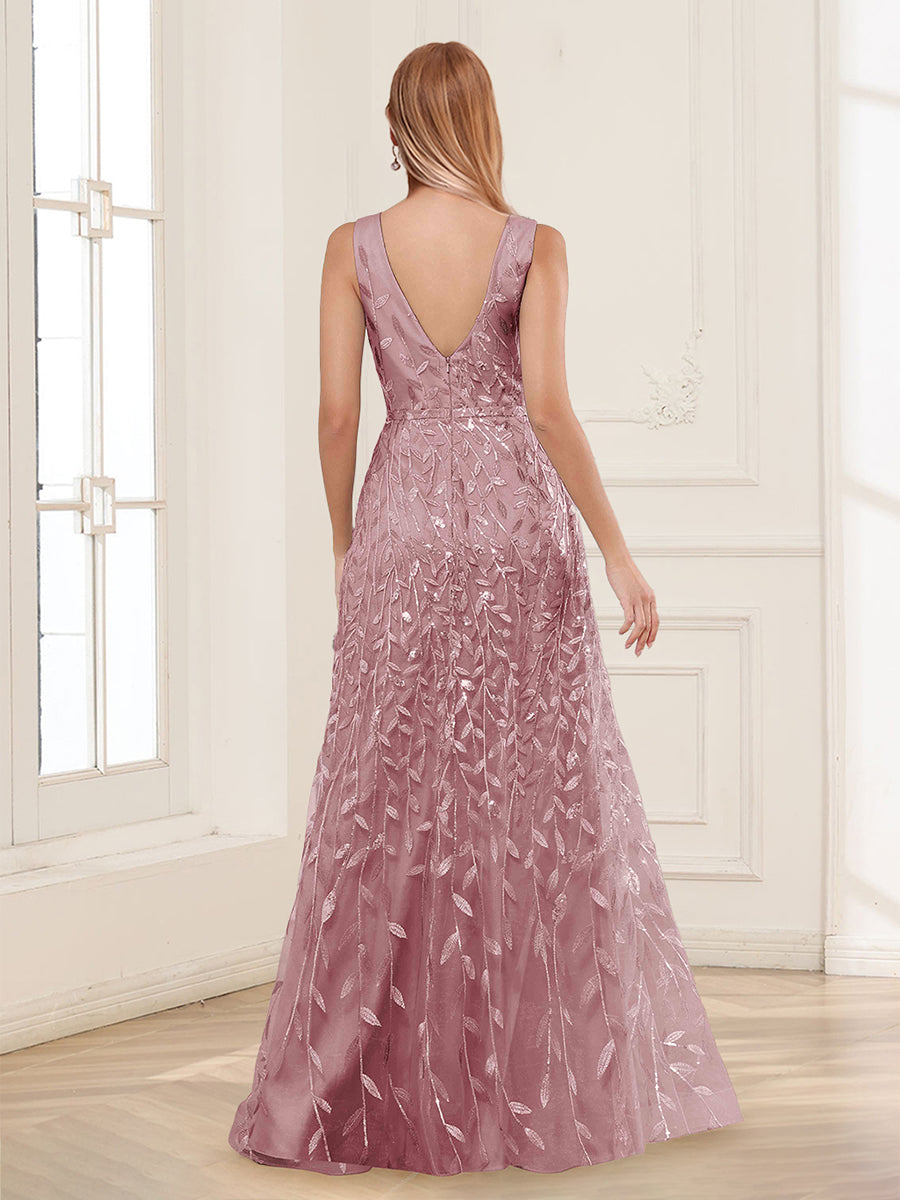 A-Line/Princess V-Neck Floor-Length Mother of the Bride Dresses with Appliques