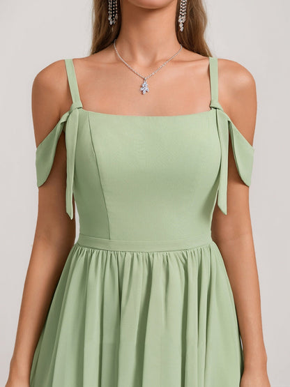 A-Line/Princess Square Sleeveless Chiffon Short Cocktail Dresses with Pleats