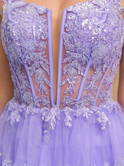 A-Line/Princess Spaghetti Straps Short/Mini Stylish Cocktail Dresses with Sequins & Ruffles