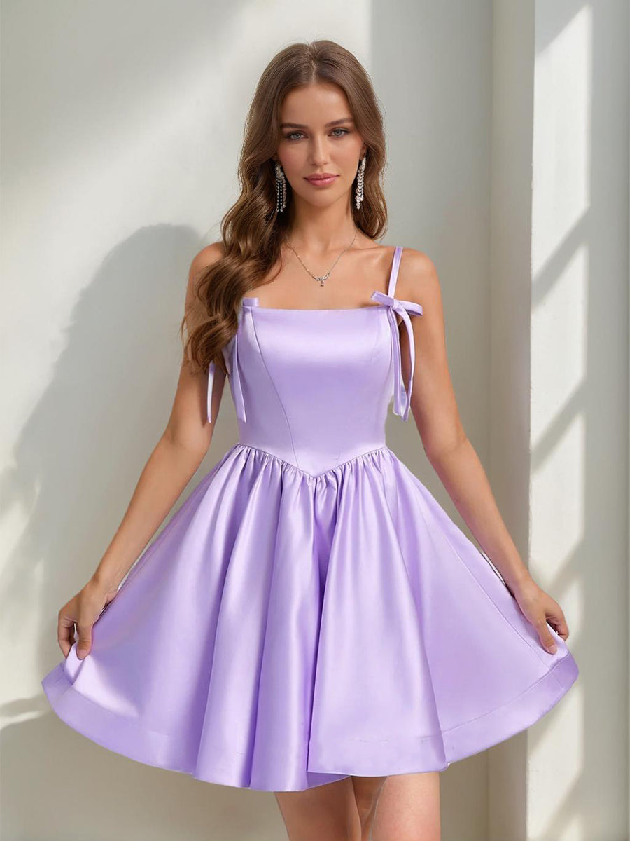 Ball Gown Square Neck Sleeveless Short/Mini Cocktail Dresses with Bow