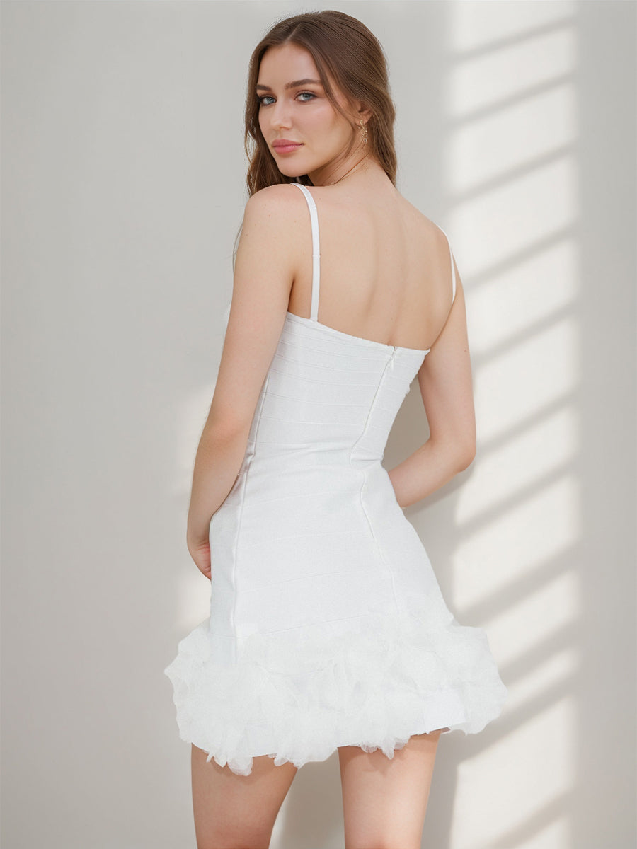 A-Line/Princess Strapless Sweet Short/Mini Cocktail Dresses with Flower