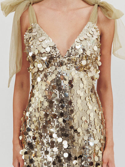 A-Line V-Neck Sleeveless Short/Mini Shiny Cocktail Dresses with Sequins