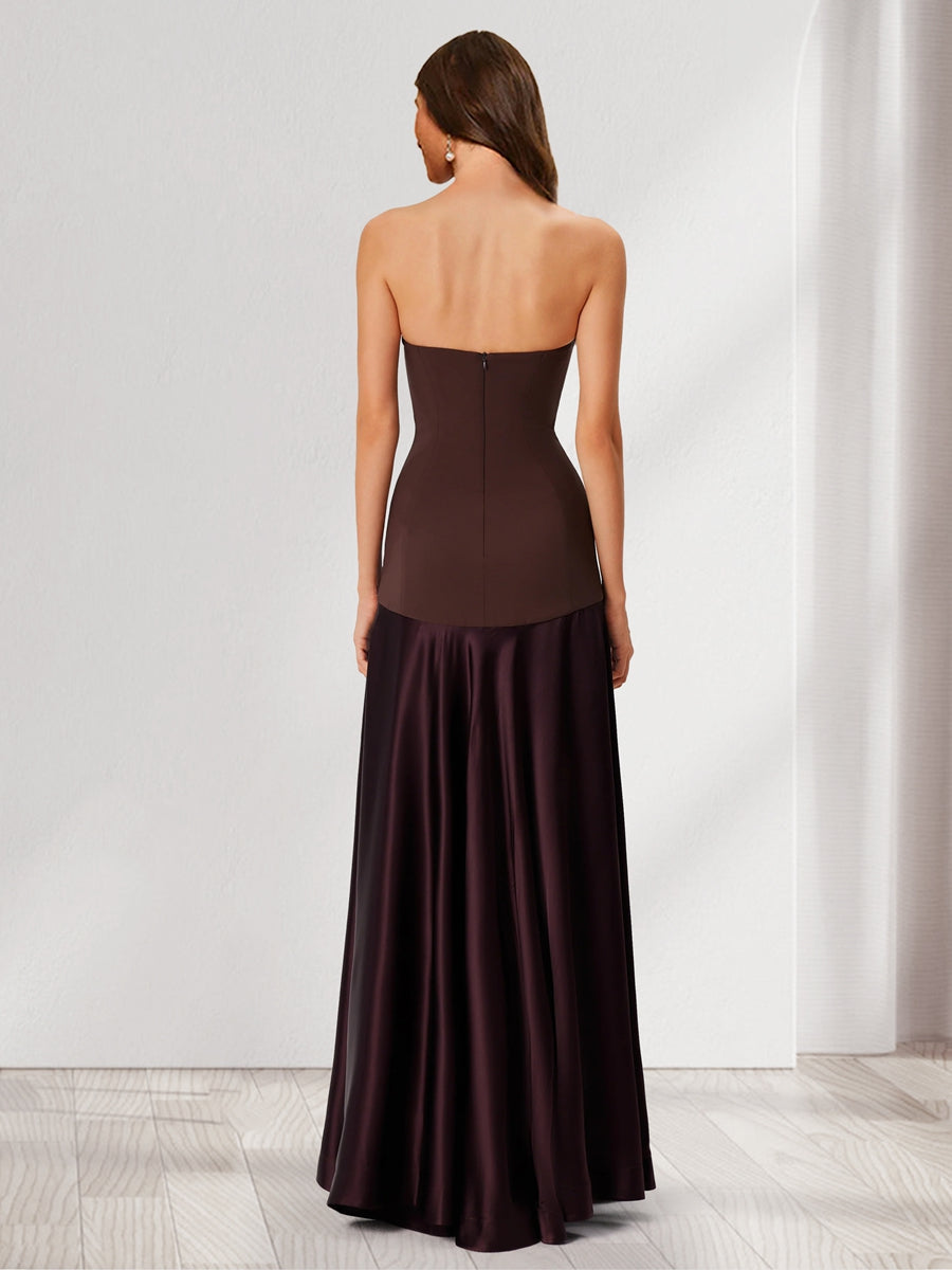 Trumpet/Mermaid Strapless Sleeveless Floor-Length Bridesmaid Dresses