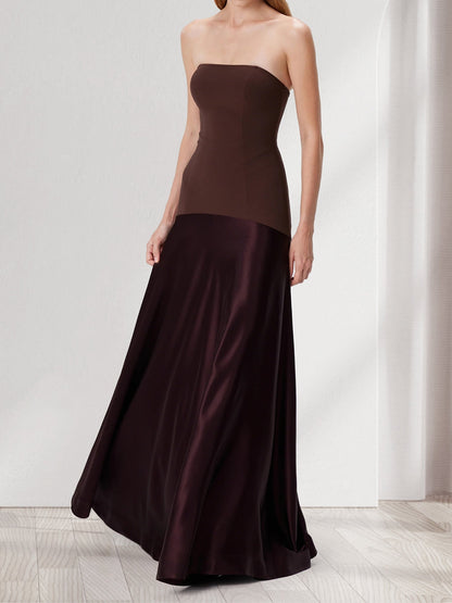 Trumpet/Mermaid Strapless Sleeveless Floor-Length Bridesmaid Dresses