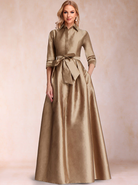 A-Line/Princess Separates V-Neck Long Sleeves Mother of the Bride Dresses With Belt