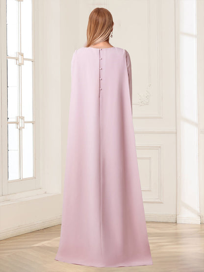 Sheath/Column Crew Neck Long Sleeves Mother of the Bride Dresses With Beadings