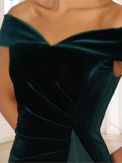 Trumpet/Mermaid Off-the-Shoulder Sleeveless Ankle-Length Mother of the Bride Dresses with Ruffles