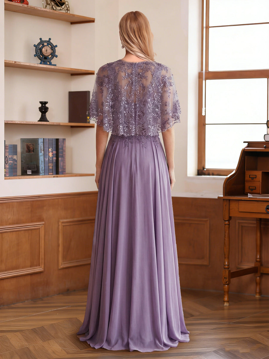 A-Line/Princess Square Neck Sleeveless Floor-Length Two Pieces Mother of the Bride Dresses with Lace & Jacket