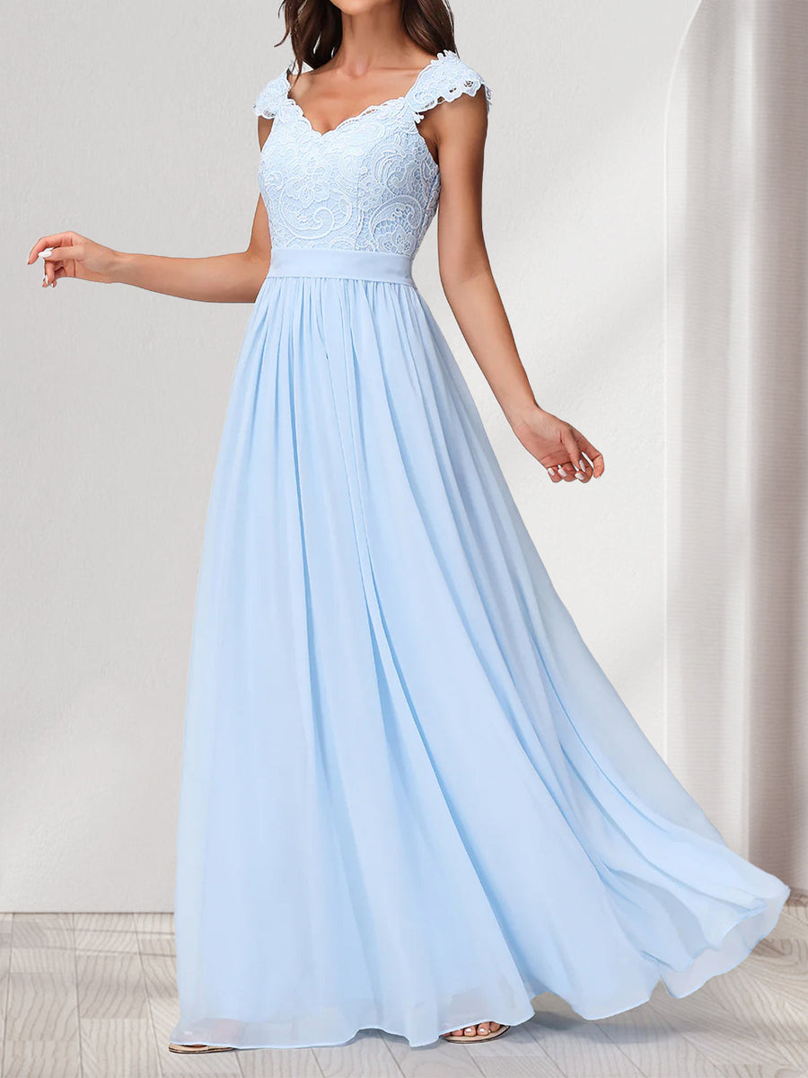 A-Line/Princess Sweetheart Sleeveless Bridesmaid Dresses With Lace & Applique
