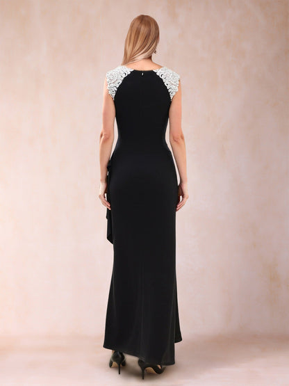 Sheath/Column Scoop Sleeveless Ankle-Length Mother of the Bride Dresses with Ruffles & Lace