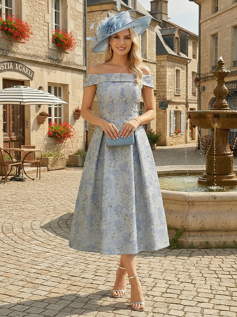 A-Line/Princess Off-the-Shoulder Sleeveless Ankle Length Mother of the Bride Dresses with Pleats