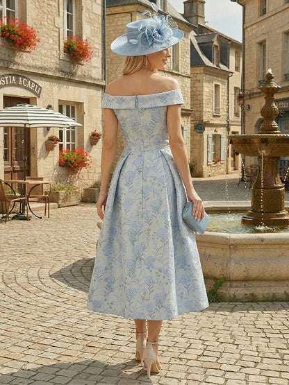 A-Line/Princess Off-the-Shoulder Sleeveless Ankle Length Mother of the Bride Dresses with Pleats