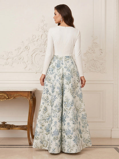 A-Line/Princess V-Neck 3/4 Sleeves Ankle-Length Mother of the Bride Dresses with Bowknot & Ruched