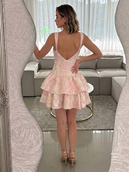 A-Line/Princess Sweetheart Sleeveless Short/Mini Semi Formal Dresses with Ruffles