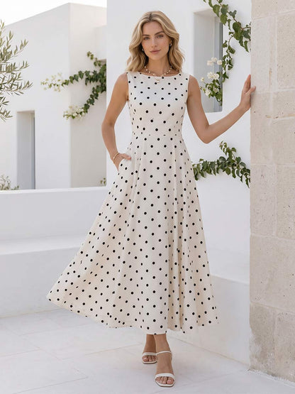 A-Line/Princess Scoop Sleeveless Ankle Length Cocktail Dresses With Ruched