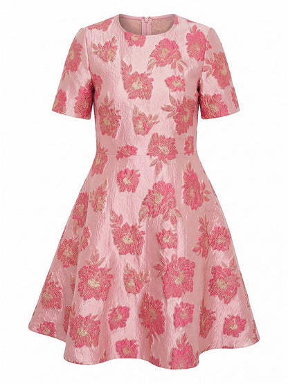 A-Line/Princess Scoop Short Sleeves Knee-Length Mother of the Bride Dresses with Ruched