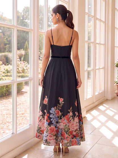 A-Line/Princess Spaghetti Straps Mother of the Bride Dresses with Ruched & Belt & Flower