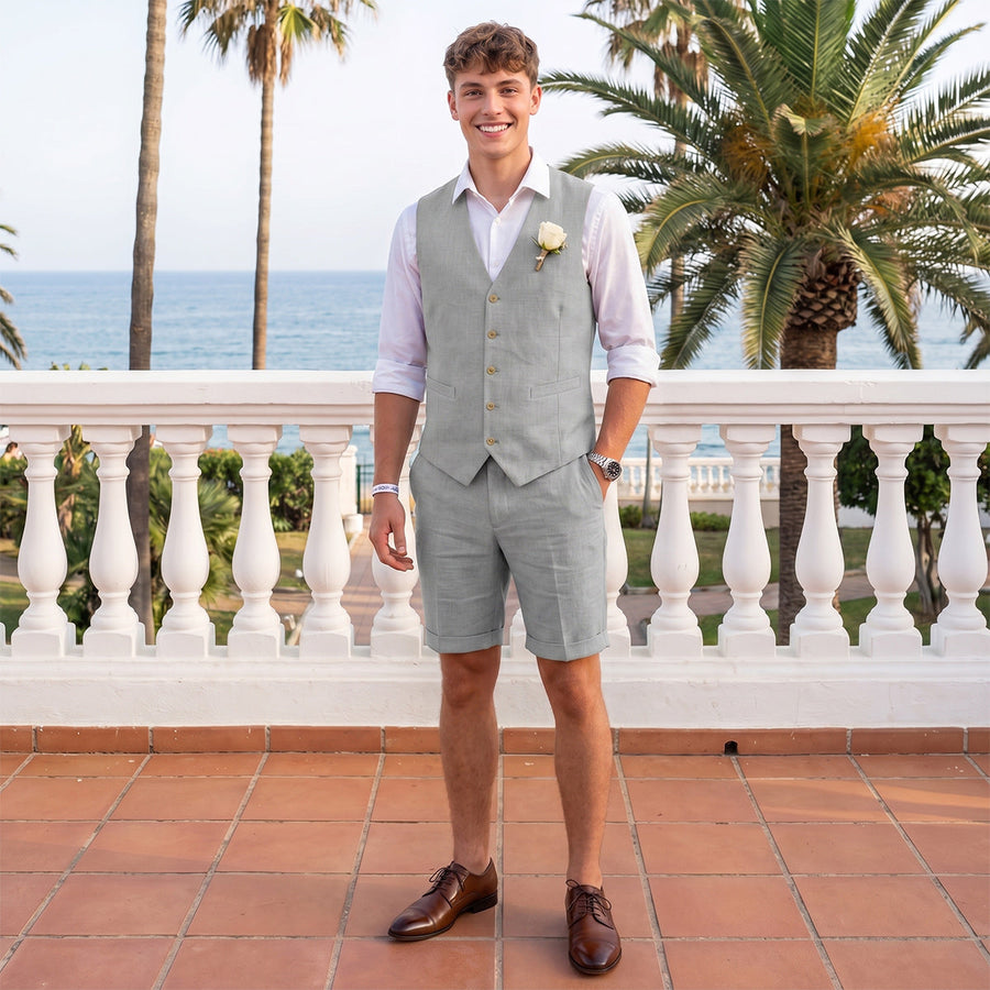 Tailored Fit Single Breasted Five-buttons 2 Pieces Solid Coloured Men's Wedding Suits