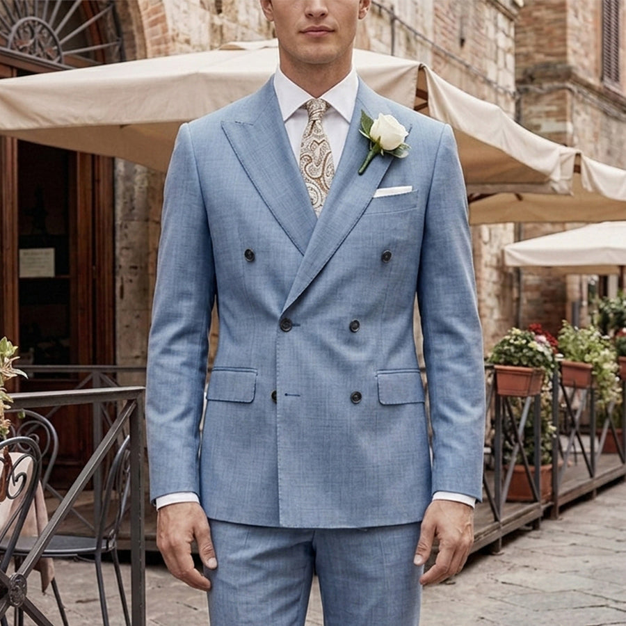 Tailored Fit Double Breasted Two-buttons 2 Pieces Men's Wedding Suits