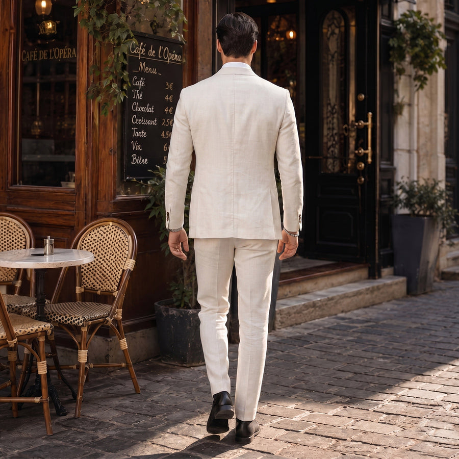 Tailored Fit Single Breasted Two-buttons 2 Pieces Solid coloured Men's Wedding Suits